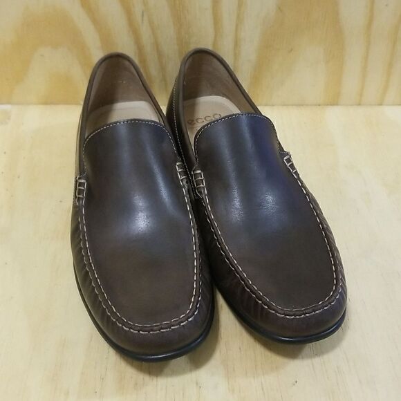 Ecco Classic Moc Coffee Antic Calf Mens Size 13 - Picture 7 of 11